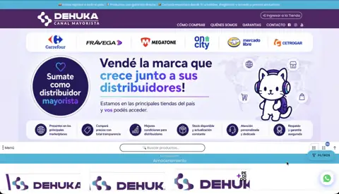 Tienda mayorista de electro y tecnología Dehuka, creada con VentasxMayor