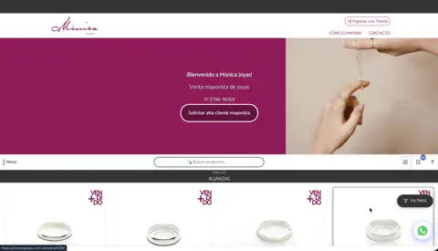 Tienda mayorista de joyas Mónica Joyas, creada con VentasxMayor