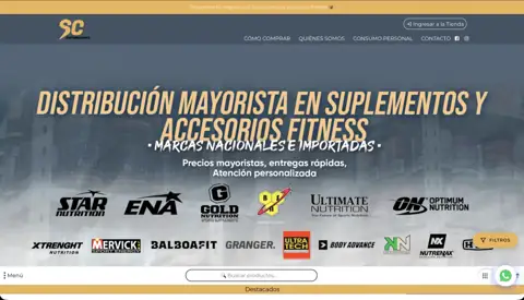 Tienda mayorista de suplementos deportivos SC Distribuciones, creada con VentasxMayor