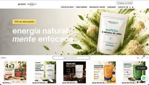 Tienda mayorista de suplementos naturales Tienda Vida Plus, creada con VentasxMayor