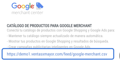 Google Merchant Center - Configurar feed URL
